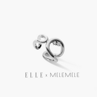 ELLE x MELEMELE Seine Wave Earcuff Ring S - Silver